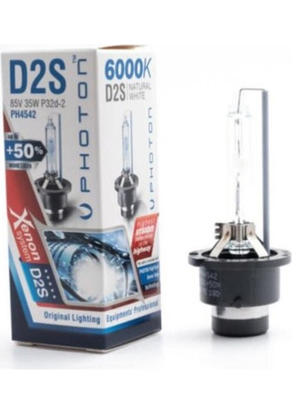 D2S 6000K %50 Fazla Işık Zenon Xenon Ampul (1 Adet)