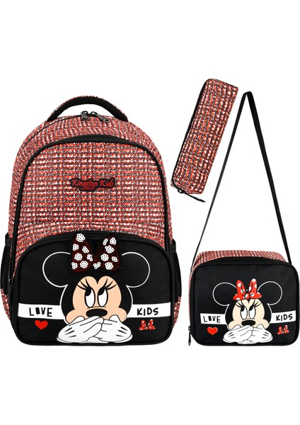 Minnie Ilkokul Çantası 3 Lü Set (Çanta + Termal Beslenme + Kalemlik)