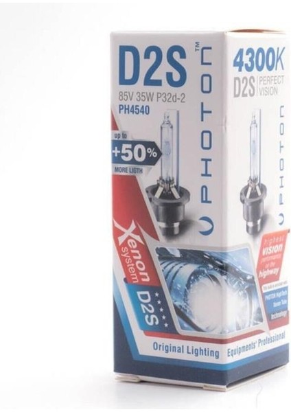 D2S 4300K +%50 Fazla Işık Xenon Far Ampulü PH4540 fiyatları