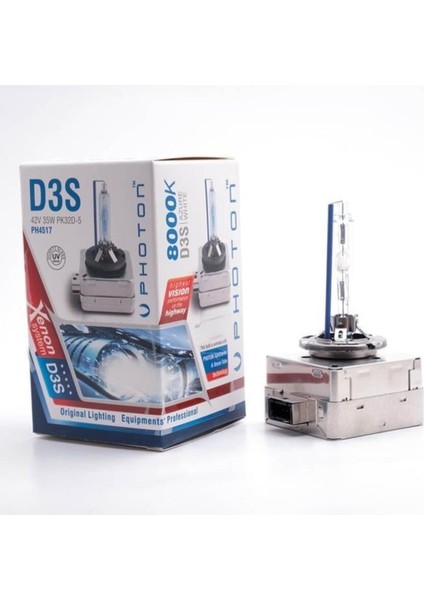 D3S 8000K Azure White Xenon Far Ampulü PH4517