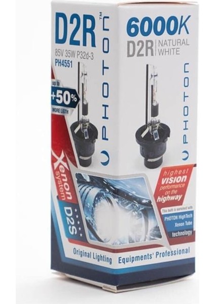 D2R 6000K +%50 Fazla Işık Xenon Far Ampulü