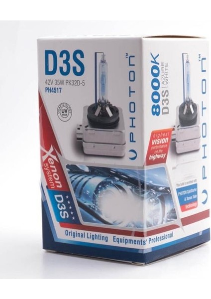 D3S 8000K Azure White Xenon Far Ampulü PH4517