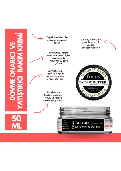 Focus Tattoo Dovme Bakım Kremi 50ML 12'li Paket fiyatları