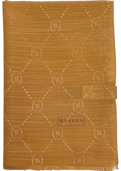 Pamuk Ipek Şal - Monogram - Tarçın