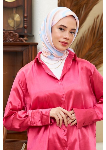 Twist Pamuk Viskon Eşarp Modeli - Turuncu