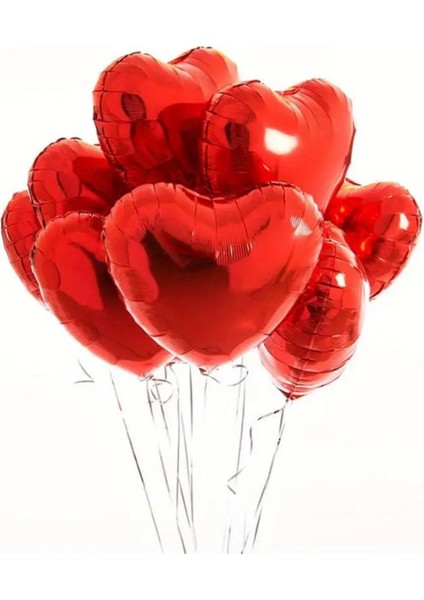 Romantik Doğum Günü Seti Kalpli Balonlar & Love Yazılı Kırmızı Konsept Parti Kutlama Seti modelleri