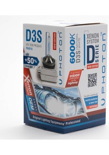 D3S 6000K +%50 Fazla Işık Xenon Far Ampulü PH4516 modelleri