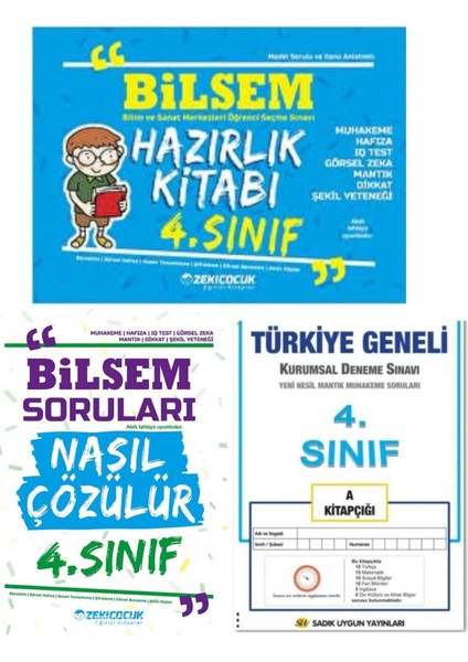 4. Sınıf Deneme Sınavı - BİLSEM Hazırlık Kitabı - BİLSEM Soruları Nasıl Çözülür Kitabı