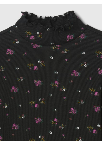 Kız Bebek Siyah Fitilli Balıkçı Yaka T-Shirt fiyatları