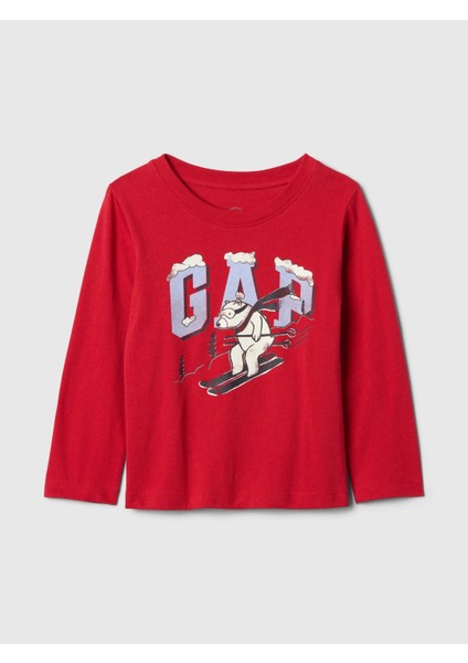 Erkek Bebek Kırmızı Grafikli T-Shirt