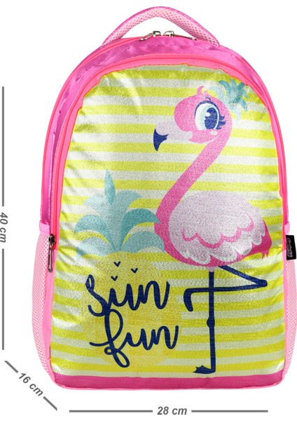 Simli Flamingo Beslenmeli Ilkokul Çanta Seti fiyatları