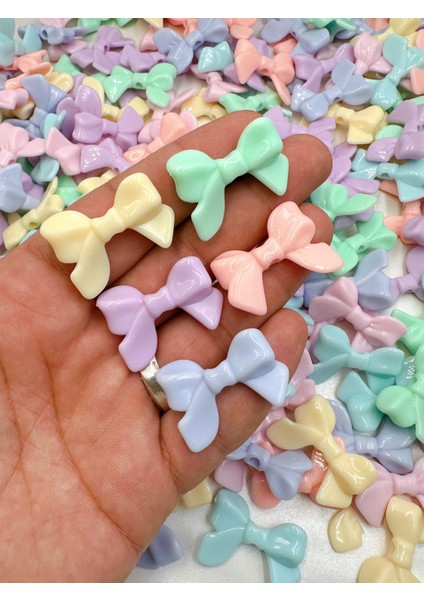 Renkli Fiyonk Büyük Soft Boy Boncuk Takı Yapımı Bead (25 Adet)