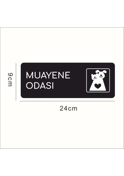 Alüminyum Ofis Departman Kapı İsimliği, Yönlendirme Levhas Muayene Odası24x9 cm