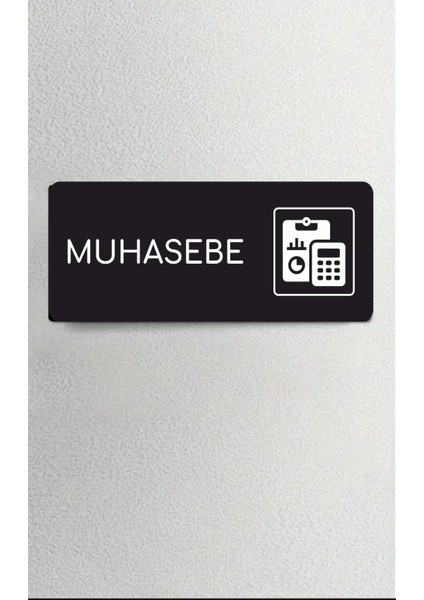 Alüminyum Ofis Departman Kapı İsimliği Yönlendirme Levhas Muhasebe 24 x 9 cm