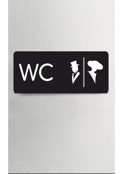 Alüminyum Ofis Departman Kapı İsimliği Yönlendirme Levhas Wc Bay Bayan 24 x 9 cm