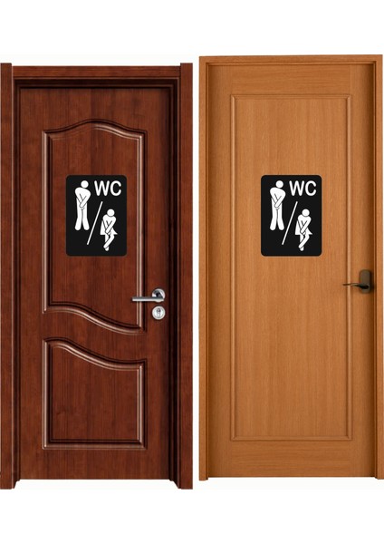 Alüminyum Ofis Departman Kapı İsimliği Yönlendirme Levhas Wc Bay Bayan 24 x 9 cm
