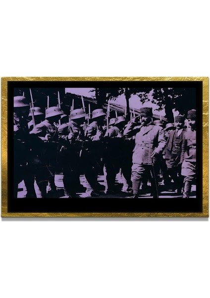 Yapay Zeka ile Yenilenmiş Atatürk Fotoğrafları Siyah Beyaz Cam Tablo, 3D Dekoratif Baskı 308