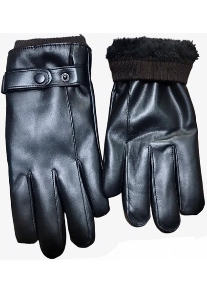Erkek Standart Beden Suni Deri Eldiven Dokunmatik Ekran Uyumlu fırsatları