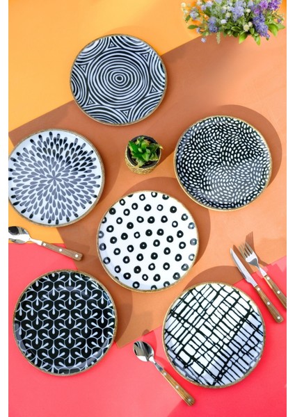 New Fractal Pasta Takımı 20CM 6 Parça Yeni Şeritli