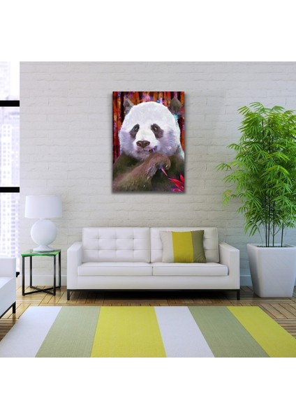 Zeds Creations Suluboya Tekniğinde Panda Görseli Kanvas Tablo 50 x 70