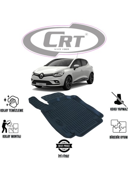 Renault Clio 4 2011-2019 Tek Sol 3D Araca Özel Paspas