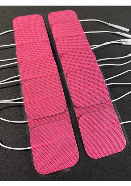 5 Paket, 20 Adet Pembe Tens Elektrod Pedi 5x5 cm Extra Güçlendirilmiş Yapışkanlı Kumaş