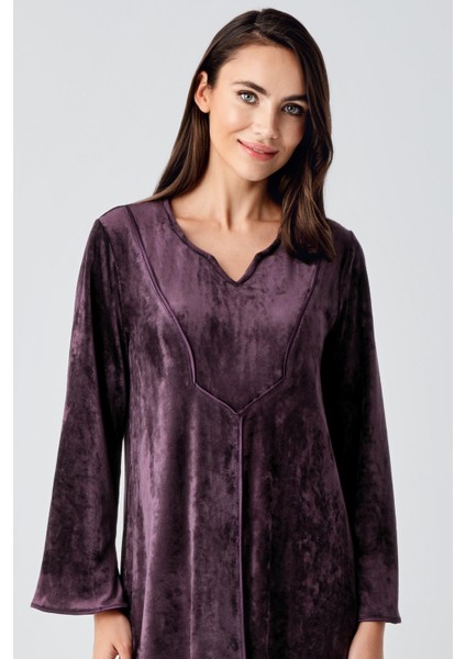 Uzun Kollu Esnek Kadife Viskoz Elbise 21117 fiyatları