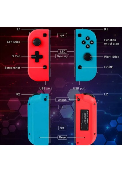 Joy-04 Nintendo Switch/switch Lite/switch OLED Makro Tuş Kademeli Tetik Oyun Kolu