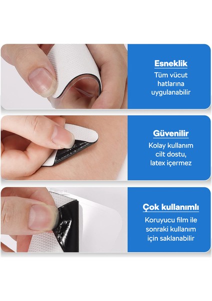 Renkli Tens Elektrod Pedi Extra Güçlendirilmiş Yapışkanlı Kumaş Renkli - 5 x 5 cm - 4 Paket - 16 Adet