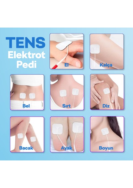 Renkli Tens Elektrod Pedi Extra Güçlendirilmiş Yapışkanlı Kumaş Renkli - 5 x 5 cm - 4 Paket - 16 Adet