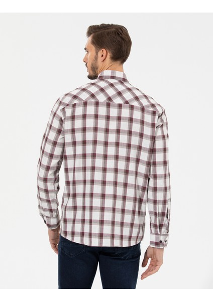 Erkek Bordo Comfort Fit Uzun Kollu Gömlek 50261755-VR014 indirimleri