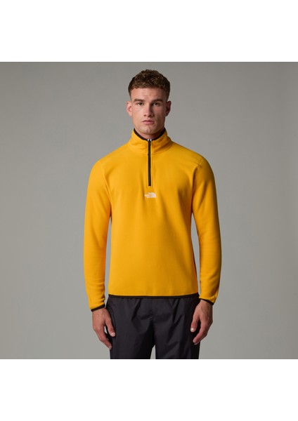 M Glacier 1/4 Zip - Embroidered Logo Erkek Sarı Sweatshirt NF0A83I356P1