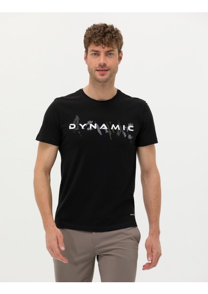 Erkek Siyah Slim Fit Bisiklet Yaka Tişört 50273390-VR046 modelleri