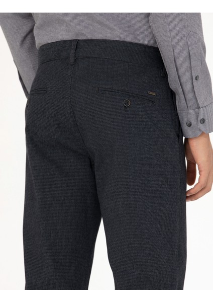 Erkek Lacivert Slim Fit Kanvas Pantolon 50278440-VR033