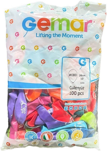 Byrurg GD-90G Gülenyüz Balon 100 Adet - Byrnew