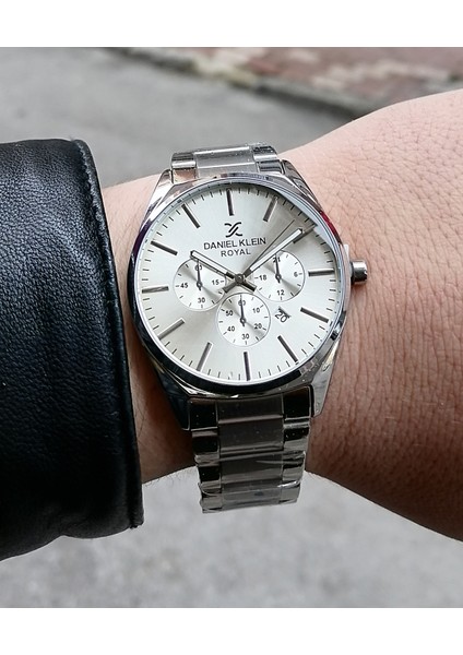 Gümüş Çelik Kordonlu Erkek Kol Saati Su Geçirmez