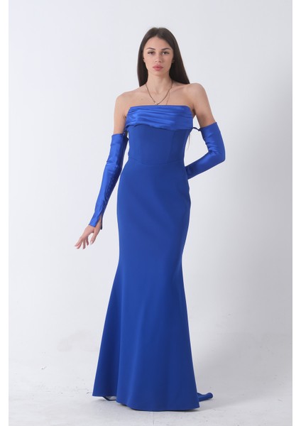 Saks Drapeli Düğme Detaylı Uzun Abiye 9705361.26 fiyatları