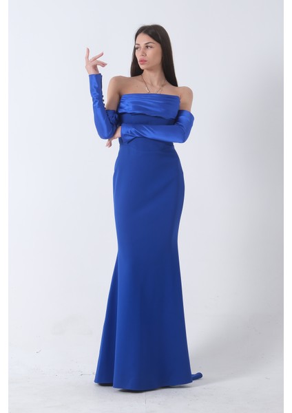 Saks Drapeli Düğme Detaylı Uzun Abiye 9705361.26 fırsatları