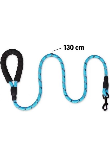 Reflektörlü Fosforlu Köpek Gezdirme Halatı Tasma Kayışı Metal Kancalı 130 cm (4738)