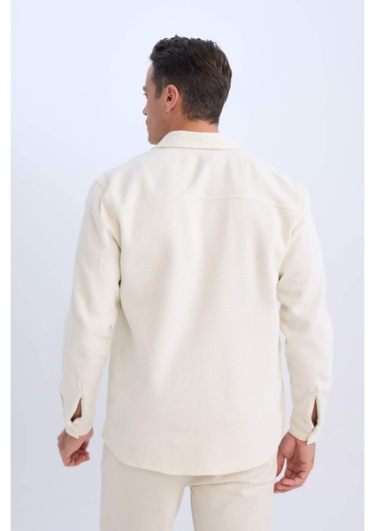 Relax Fit Polo Yaka Flanel Uzun Kollu Gömlek D1061AX24WN indirimleri
