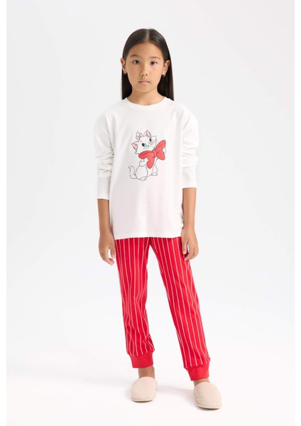 Kız Çocuk Aristocats Pijama Takımı Uzun Kollu Üst Beli Lastikli Uzun Alt D9833A824WN