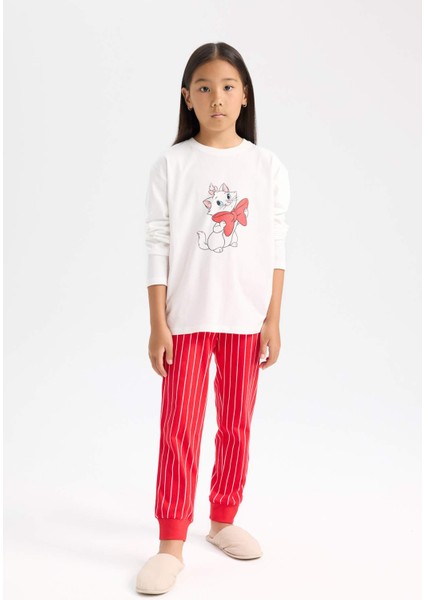 Kız Çocuk Aristocats Pijama Takımı Uzun Kollu Üst Beli Lastikli Uzun Alt D9833A824WN