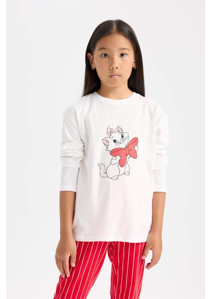 Kız Çocuk Aristocats Pijama Takımı Uzun Kollu Üst Beli Lastikli Uzun Alt D9833A824WN