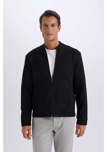 Slim Fit Dar Kesim Bomber Kolej Yaka Fermuarlı Mevsimlik Cepli Mont D9716AX24AU fırsatları