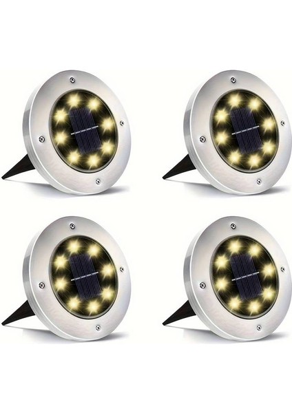 4'lü Solar Panelli Kazıklı Bahçe Aydınlatması