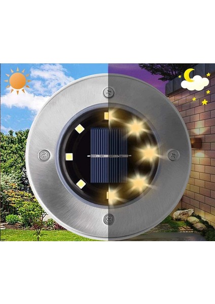 4'lü Solar Panelli Kazıklı Bahçe Aydınlatması