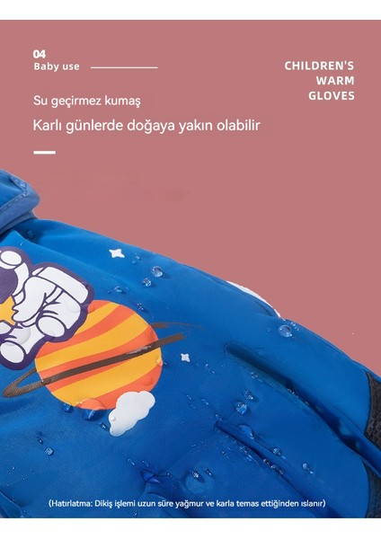 Sonbahar ve Kış Açık Çocuk Kayak Eldivenleri Artı Kadife Kalın Sıcak Kaymaz Eldivenler (Yurt Dışından)