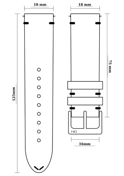 R4108 Roder Deri Kayış - Red - 22MM