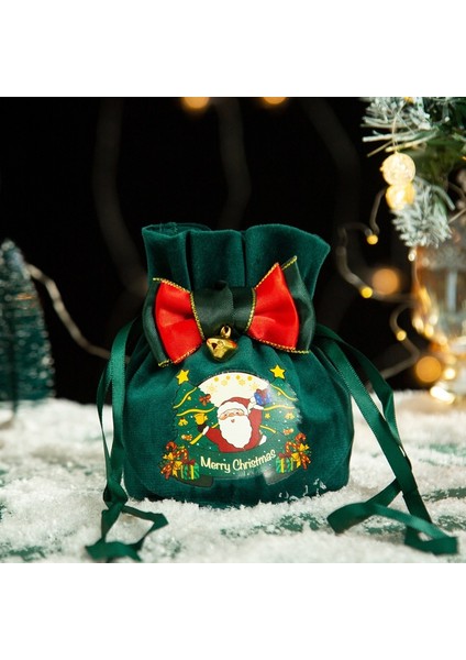 Yeni Noel Elma Çantası Kadife Büzme Ipli Çanta Noel Arifesi Meyve Hediye Saklama Çantası (Yurt Dışından)