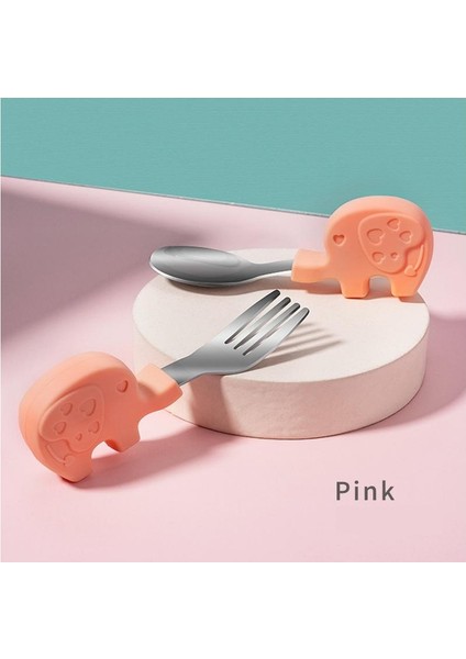 Kısa Saplı Çocuk Paslanmaz Çelik Çatal ve Kaşık Yiyen Bebek (Yurt Dışından)